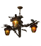 40"W Acorn Branch 3 Lt Chandelier