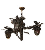40"W Acorn Branch 3 Lt Chandelier