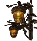 40"W Acorn Branch 3 Lt Chandelier