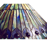 18"W Jeweled Peacock Stained Glass 2 Lt Wall Sconce