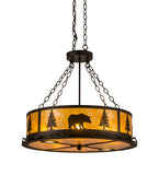 26"W Wildlife at Dusk Inverted Pendant