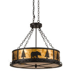 26"W Wildlife at Dusk Inverted Pendant