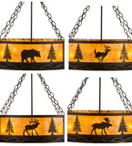 26"W Wildlife at Dusk Inverted Pendant