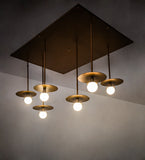 75"L Bola Plato 6 Lt Cascading Pendant