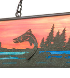 42"L Trout & Fisherman Island/Billiard Oblong Pendant