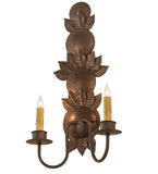12"W Tole Leaf 2 Lt Wall Sconce