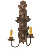 12"W Tole Leaf 2 Lt Wall Sconce