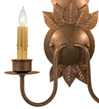 12"W Tole Leaf 2 Lt Wall Sconce