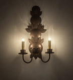 12"W Tole Leaf 2 Lt Wall Sconce