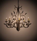 36"W Bordeaux 8 Lt Chandelier