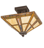 17"Sq Prairie Straw Flushmount