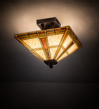 17"Sq Prairie Straw Flushmount