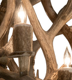 38"W Antlers Mule Deer 8 Lt Chandelier