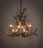38"W Antlers Mule Deer 8 Lt Chandelier