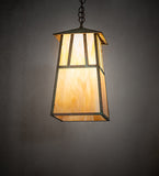 10"Sq Stillwater Double Bar Mission Elongated Ceiling Outdoor Pendant