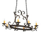 51"L Handforged Oval 8 Lt Chandelier
