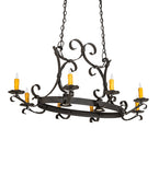 51"L Handforged Oval 8 Lt Chandelier