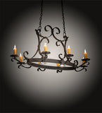 51"L Handforged Oval 8 Lt Chandelier