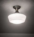 12"W Revival Schoolhouse W/Traditional Globe