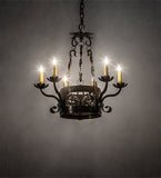 24"W Dragone 6 Lt Chandelier