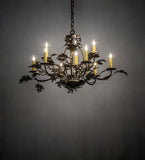 32"W Oak Leaf 9 Lt Chandelier
