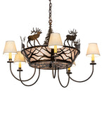 35"W Elk on the Loose 5 Lt Chandelier