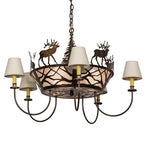 35"W Elk on the Loose 5 Lt Chandelier