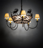 35"W Elk on the Loose 5 Lt Chandelier