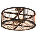 24"W Paloma Golpe Semi-Flushmount