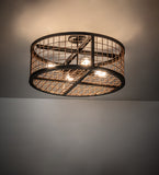 24"W Paloma Golpe Semi-Flushmount