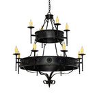 48"W Lorenzo 12 Lt Two Tier Chandelier