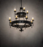 48"W Lorenzo 12 Lt Two Tier Chandelier