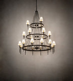 56"W Amaury 21 Lt Three Tier Chandelier