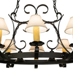 56"L Handforged Oval 8 Lt W/Downlight Chandelier