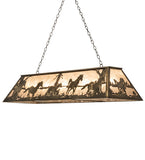 60"L Running Horses Oblong Pendant