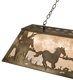 60"L Running Horses Oblong Pendant