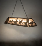 60"L Running Horses Oblong Pendant
