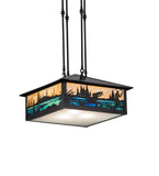 17"Sq Fly Fishing Creek Pendant