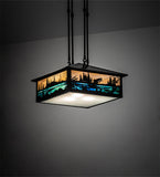 17"Sq Fly Fishing Creek Pendant
