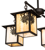 32"W Seneca Winter Pine 4 Lt Chandelier