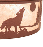 22"W Wolf on the Loose Flush Mount