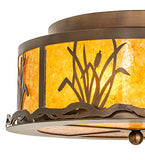 16"W Reeds & Cattails Flushmount