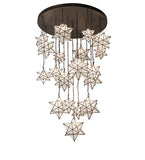 72"W Moravian Star 19 Lt Cascading Chandelier