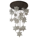 72"W Moravian Star 19 Lt Cascading Chandelier