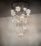 72"W Moravian Star 19 Lt Cascading Chandelier