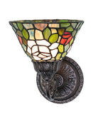 8"W Tiffany Rosebush Wall Sconce