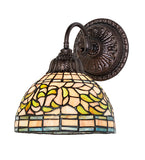8"W Tiffany Turning Leaf Wall Sconce