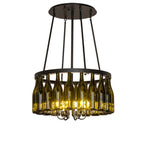 26"W Tuscan Vineyard 20 Lt Wine Bottle Chandelier