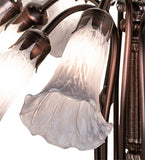 24"W Gray Tiffany Pond Lily 12 Lt Chandelier