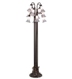 63"H Gray Tiffany Pond Lily 12 Lt Floor Lamp